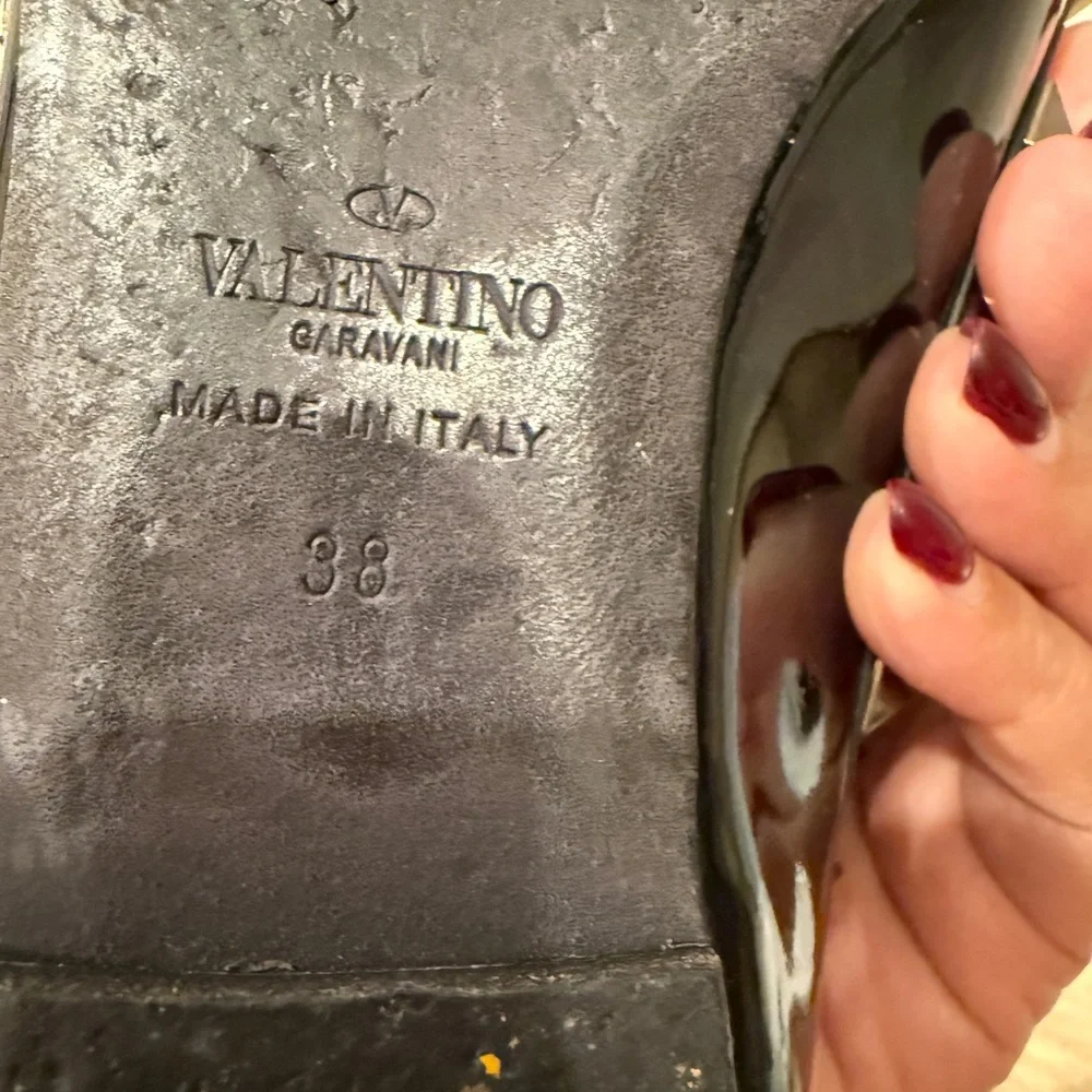 Valentino rockstud flat black patent 38 - Picture 5 of 10